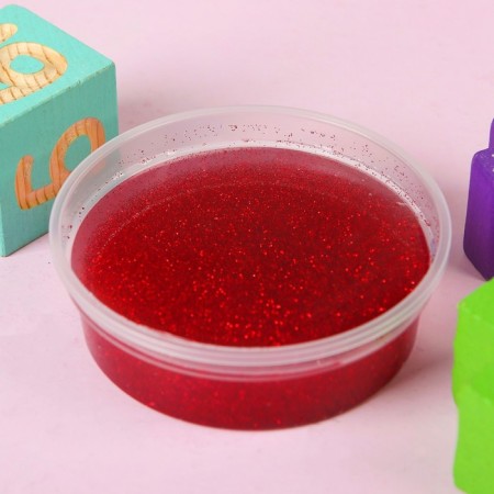 Slime "Glass" with red sparkles, 90 g-3