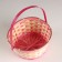 Wicker basket, d21xh24 cm, pink, bamboo
