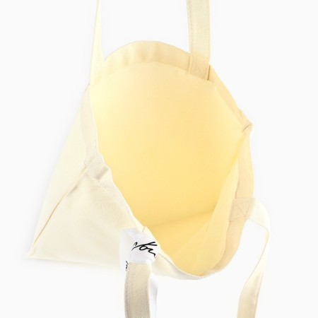 Shoper with the tape "Let's go on a date", 35x0.5x40 cm, beige color-4