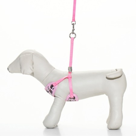 A set with a soft slope "Damon", size S, leash 120 x 1 cm, pink-1