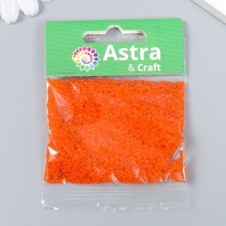 Beads "Astra" 11/0, 20 g (M9V T.Orange/Transparent matte)-2