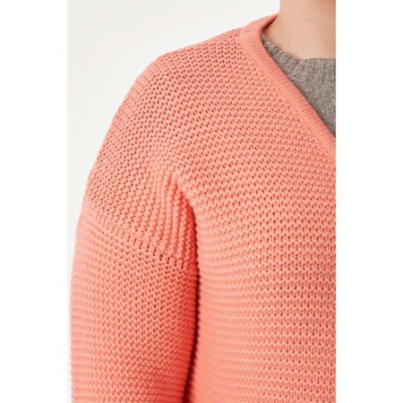 Cardigan female, size 52, coral color-3