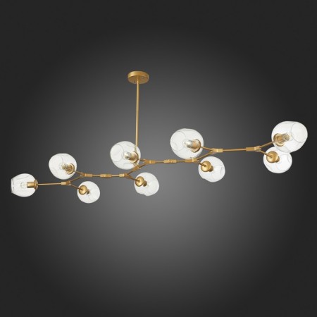Suspended EVOLUCE lamp. Sle154823-09. Rametto. 9x40 watts, E27, 233x82x33 cm, golden color-4