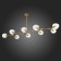 Suspended EVOLUCE lamp. Sle154823-09. Rametto. 9x40 watts, E27, 233x82x33 cm, golden color