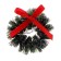 Decor "New Year's Wreath with a bow", a set of 3 pcs., Size 1 pc. -3 cm, dark green color
