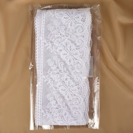 Lace on a grid, 110 mm × 11 ± 1 m, white color-2