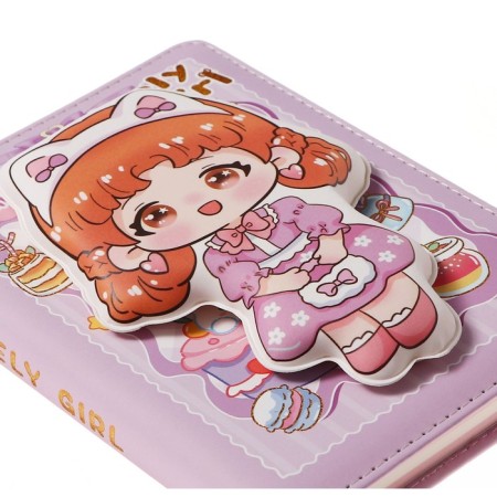 Gift notebook, A6+, 100 sheets, color block, PVC cover, "Anime", mix-7