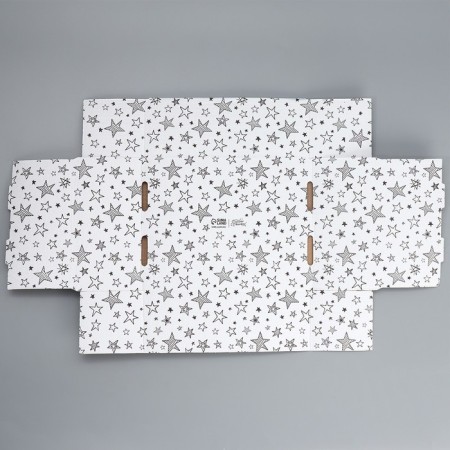 Box a gift team with a window, packaging, "stars", white, 27x10x21 cm-6