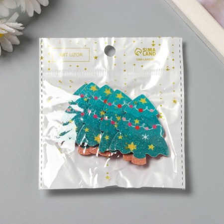 Decor for the creativity of the felt lord "Christmas tree with garland" 5.4x4.1 cm-3