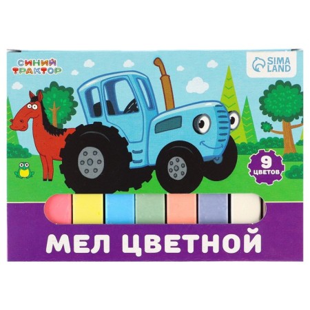 Color school crayons, 9pcs "Blue Tractor", rectangular-7