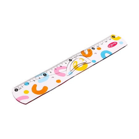 Set of geometric flexible silicone (ruler 20cm+2 squares+transporter) abstraction-5