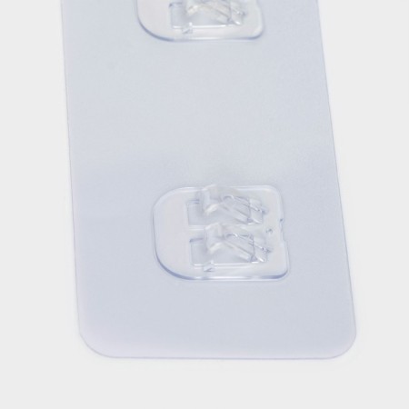 Double hook self -adhesive for rods, transparent base, 14x6 cm, 2 pcs-3