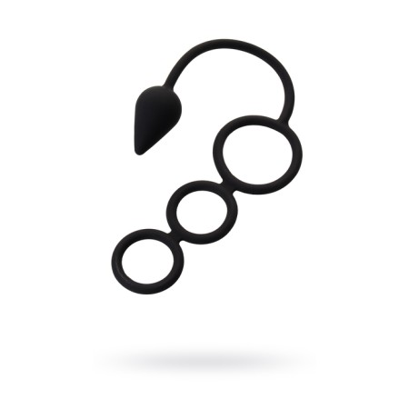 Anal plug with the erection ring Erotist, silicone, black color