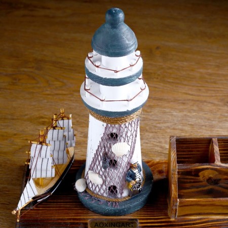 Set of desktop "Mayak": stand for pens, business card holder, 14 x 30 x 27 cm-2