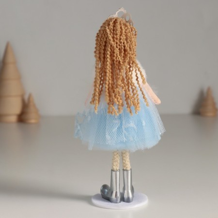 Interior doll "Princess in a blue dress with a white collar" 5.5x6.5x18 cm-2
