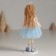 Interior doll "Princess in a blue dress with a white collar" 5.5x6.5x18 cm