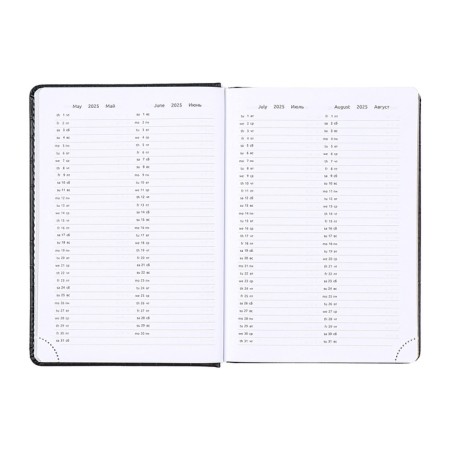 Dated diary 2025, Devente. Flag, B5 168 sheets, Devente.Barbara, a solid cover of leatches with foam rubber, perforation, liesse, block 70 g/m2, dark blue-10