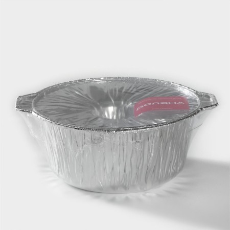 Cauldrons form for baking (pan with a lid) from foil, 2 liters-6