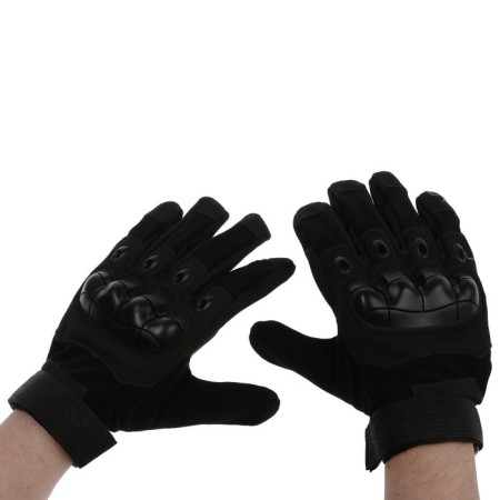 Motorcycle gloves with protective inserts, size xl, black