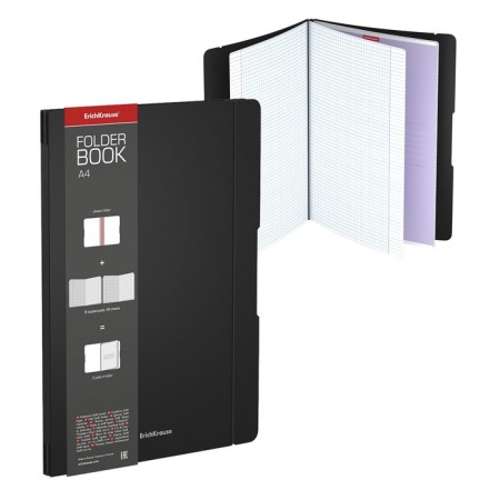 A4 A4, 96 sheets in the Erichkrause Folderbook cage, removable plastic cover, offset unit, whiteness 100%, black
