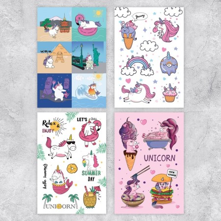 Stykerbook "Unicorns", 8 sheets, 12 x 18 cm-2
