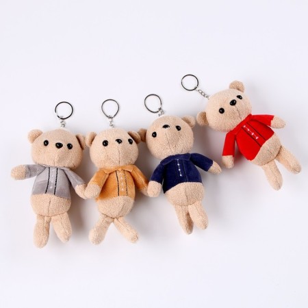 Soft toy "Bear", on a key fob, color mix-8