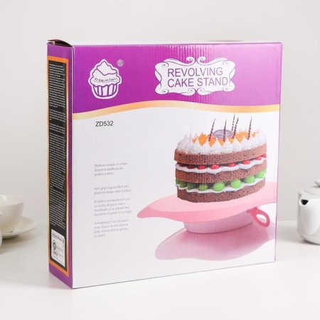 Rotating cake stand, d = 32 cm, with a spill and stopper, the color of mix-6