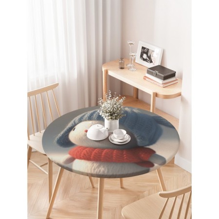 Tables on the table “Cute Bunny”, round, oxford, elastic band, size 120x120 cm, diameter 75-100 cm-2