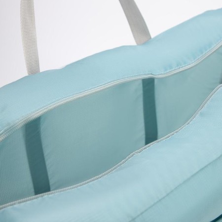 The bag is trail, folding in a cosmetic bag, a lightning department, a suitcase holder, external pocket, blue color-3