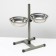 Stand with bowls, 2 x 1.5 l, height 50 cm, collapsible, green