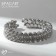 Bracelet with rhinestones "Shain" 2 rows, white color in silver