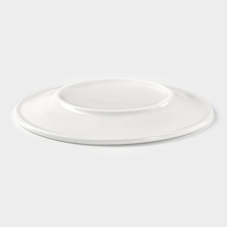 Porcelain porcelain plate with a thickened edge of the White Label, D = 15 cm, white color-2