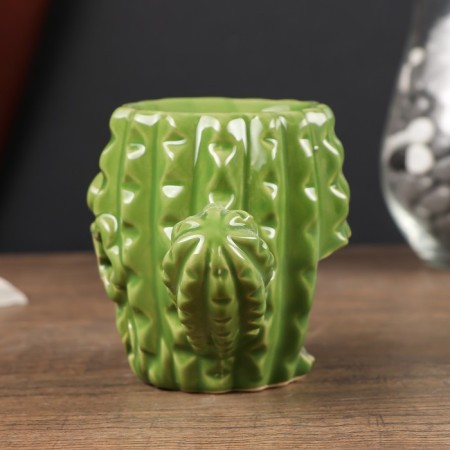 Aroma lamp ceramics "Cactus with a butterfly" mix 9x11x7 cm-7