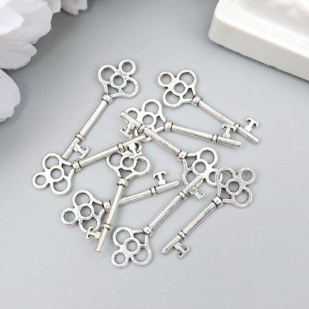 Decorative element "Key" Color silver 9*25 mm-2