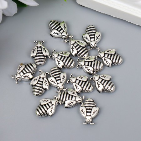 Bead for creativity Metal "Bee" silver 7633 1.4x1 cm-1