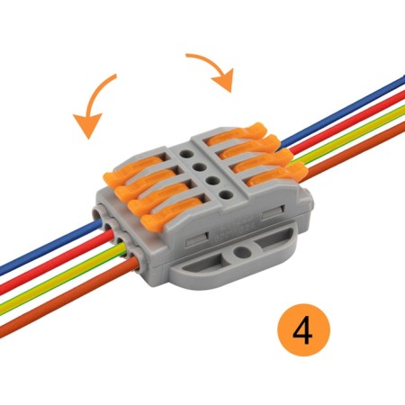 Terminal of QMS 222-424p Passing 4 poles, with an mounting platform (0.08-4 mm²), gray (25 pcs./Union) Rexan-6
