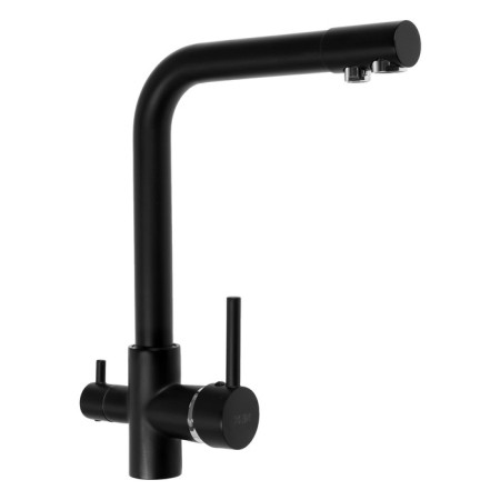 Kitchen mixer Zein Z1303, one -rod, with output for drinking water, brass, black-4