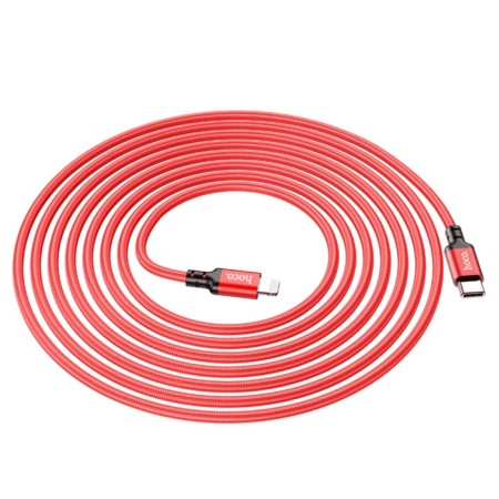 Hoco X14, Type -C cable - Lightning, 3.0 A, 3 m, fast charging, nylon braid, red-4