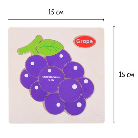 Children's wooden frames-lodges “Vegetables, berries, fruits” 15 × 15 × 0.5 cm, mix