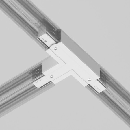 The T-shaped connector for the Technical Tract-31w-L-31W-L, left-linked, 16.6x9.9x3.2 cm, white color, white-5