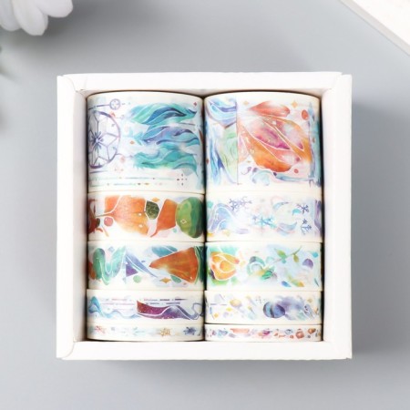 Glue tape Paper "Magic dream" set 10 pcs width. 0.5/1/1.5/3 cm dl. 2 m-4