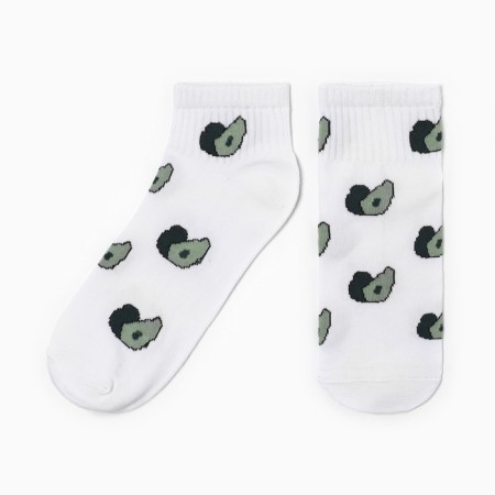 Women's socks "avocado", white color, rr 25