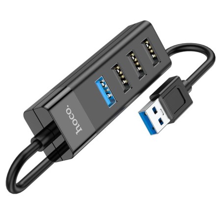 Adapter Hoco HB25, 4 V 1, USB To USB3.0/USB2.0*3, cable length 30 cm, black-2