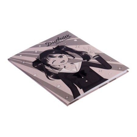 Diary for grades 5-11, 48 sheets of "Anime Girl", integral cover, matte lamination, selective UV-clock-1