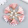 Decor Textile "Flower 2 colors with pearls. Direct pink and white" set 6 pcs 3 cm