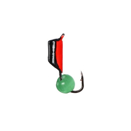 Mormyshka column black, red abdomen + a cat's eye ball, weight 0.9 g-1