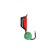 Mormyshka column black, red abdomen + a cat's eye ball, weight 0.9 g