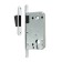 The latch is mortise magnetic, under the Lockland ZLK6CP cylinder, chromium color