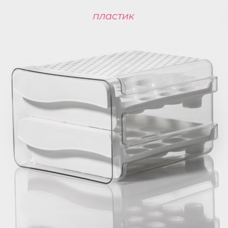 Container for storage of ovice shares, 40 cells, 27 × 22 × 16 cm, white color-1