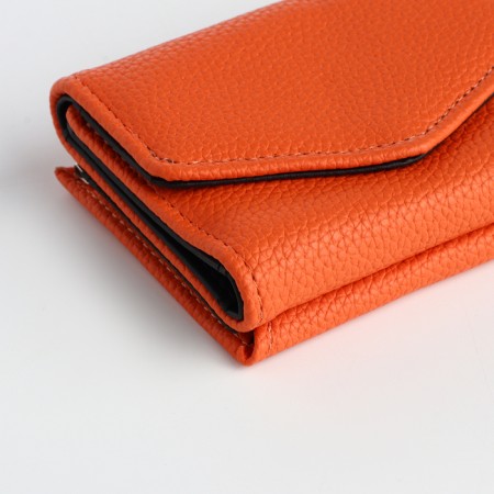 Women's wallet on the button, orange color-4